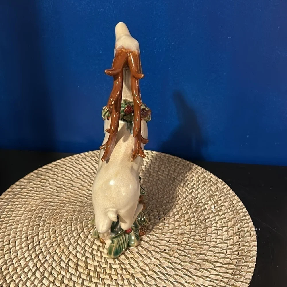 New Cracker Barrel Christmas Decorative Ceramic Reindeer Holiday Garden Figure